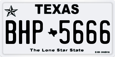 TX license plate BHP5666