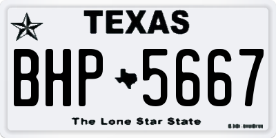 TX license plate BHP5667