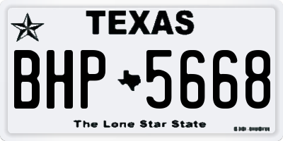 TX license plate BHP5668