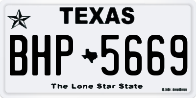 TX license plate BHP5669