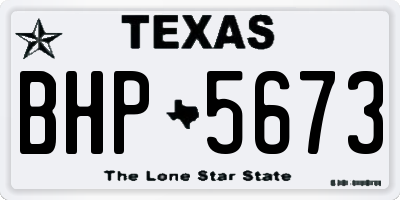 TX license plate BHP5673