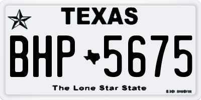 TX license plate BHP5675