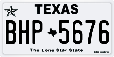 TX license plate BHP5676