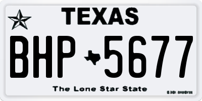 TX license plate BHP5677