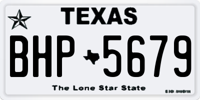 TX license plate BHP5679