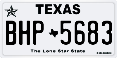 TX license plate BHP5683