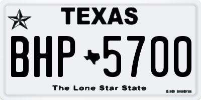TX license plate BHP5700