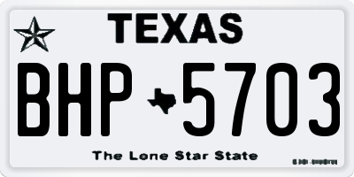 TX license plate BHP5703