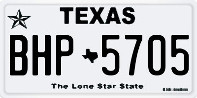 TX license plate BHP5705