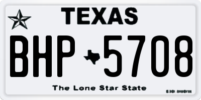 TX license plate BHP5708
