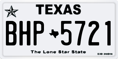 TX license plate BHP5721