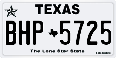 TX license plate BHP5725