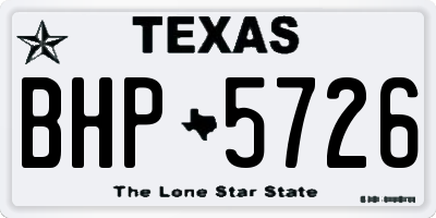 TX license plate BHP5726