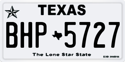 TX license plate BHP5727