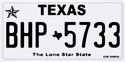 TX license plate BHP5733