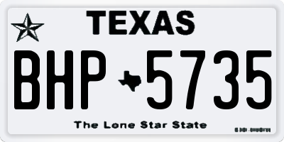 TX license plate BHP5735