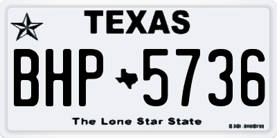 TX license plate BHP5736