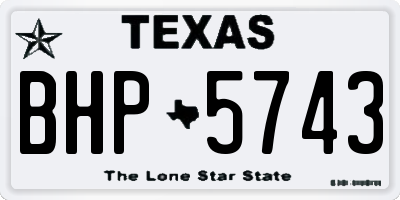 TX license plate BHP5743