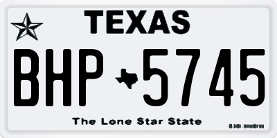 TX license plate BHP5745