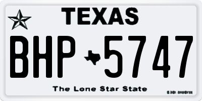TX license plate BHP5747