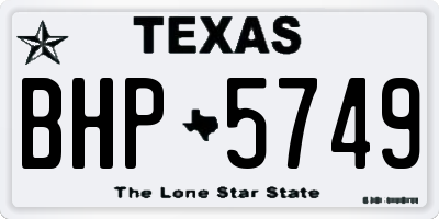 TX license plate BHP5749