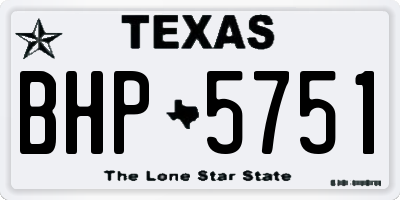 TX license plate BHP5751