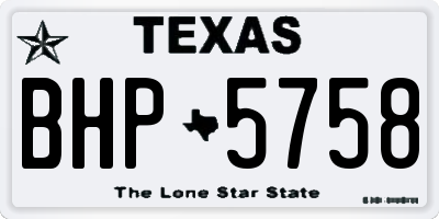 TX license plate BHP5758