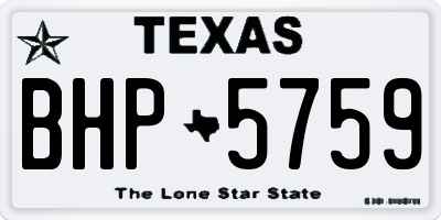 TX license plate BHP5759