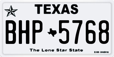 TX license plate BHP5768