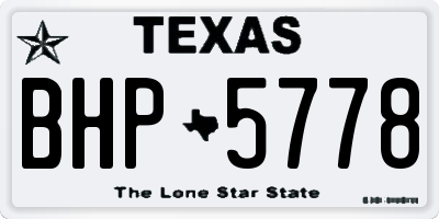 TX license plate BHP5778