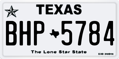TX license plate BHP5784