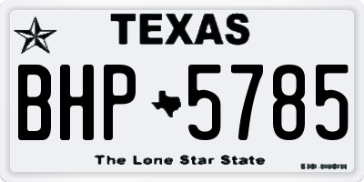 TX license plate BHP5785