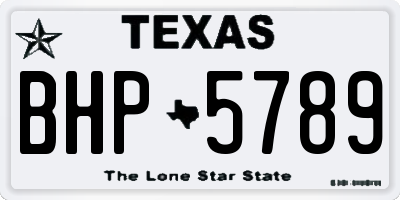 TX license plate BHP5789
