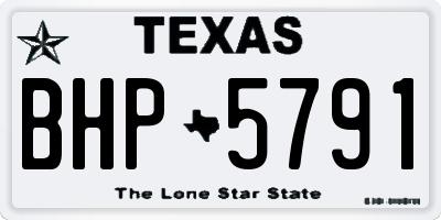TX license plate BHP5791