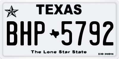 TX license plate BHP5792