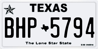 TX license plate BHP5794