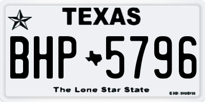 TX license plate BHP5796