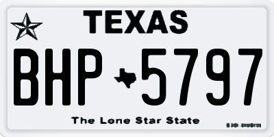 TX license plate BHP5797
