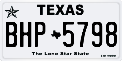 TX license plate BHP5798