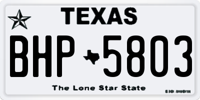 TX license plate BHP5803