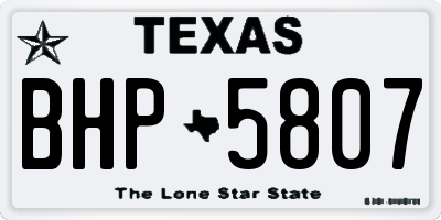 TX license plate BHP5807
