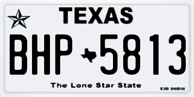 TX license plate BHP5813