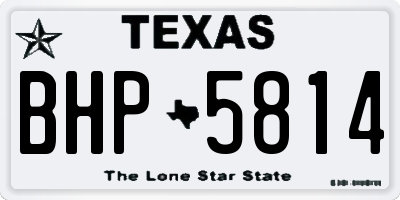 TX license plate BHP5814