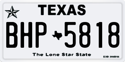 TX license plate BHP5818
