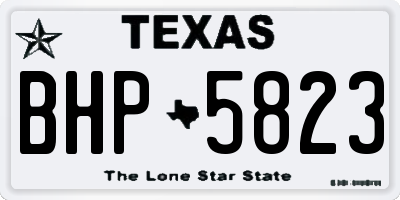 TX license plate BHP5823