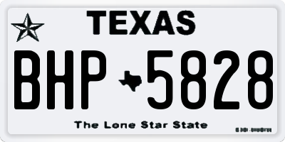 TX license plate BHP5828