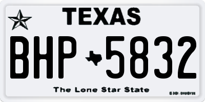 TX license plate BHP5832