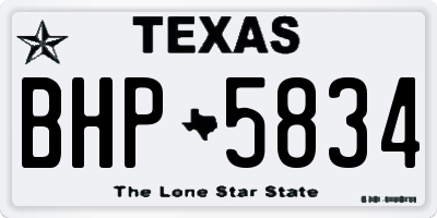 TX license plate BHP5834