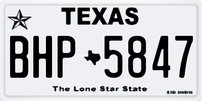 TX license plate BHP5847