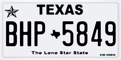 TX license plate BHP5849